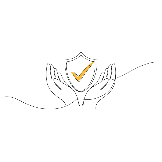 Illustration of hands holding a badge